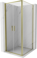 Mexen Exo-B Duo Pendelduschkabine 120 x 120 cm, transparent, gold - 814-120-120-50-00