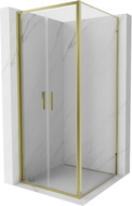 Mexen Exo-B Duo schuif douchecabine 120 x 120 cm, transparant, goud - 814-120-120-50-00