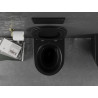 Mexen Lena taza de inodoro sin borde con asiento de cierre suave delgado, duroplast, negro mate/línea dorada - 30224075