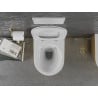 Mexen Lena miska wc Rimless z deską wolnoopadającą slim, duroplast, biała/złota wzór linie - 30224007