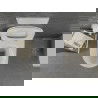 Mexen Lena randloze wc-pot met slim zacht sluitende zitting, duroplast, wit/goud lijn patroon - 30224007