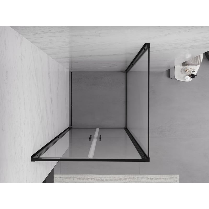 Mexen Exo-B Duo cabina doccia ad anta 110 x 110 cm, trasparente, nera - 814-110-110-70-00