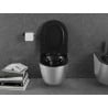 Mexen Lena WC-Schüssel Rimless mit Soft-Close Slim Sitz, Duroplast, Schwarz Matt/Silbernes Linienmuster - 30224073