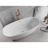 Mexen Luvo Slim baignoire autoportante 170 x 75 cm, blanche, trop-plein en cuivre brossé - 52801707500-65