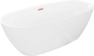 Mexen Luvo Slim slobodnostojeća kada 170 x 75 cm, bijela, preljev od brušene bakra - 52801707500-65
