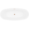 Mexen Luvo Slim freistehende Badewanne 170 x 75 cm, weiß, Überlauf gebürstetes Kupfer - 52801707500-65