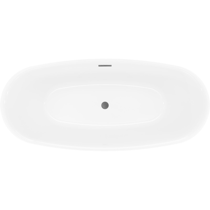 Mexen Luvo Slim eraldiseisev vann 170 x 75 cm, valge, ülevool gun gray harjatud - 52801707500-66