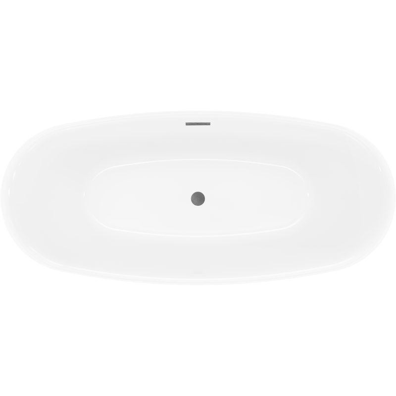 Mexen Luvo Slim freestanding bath 170 x 75 cm, white, gun gray brushed overflow - 52801707500-66