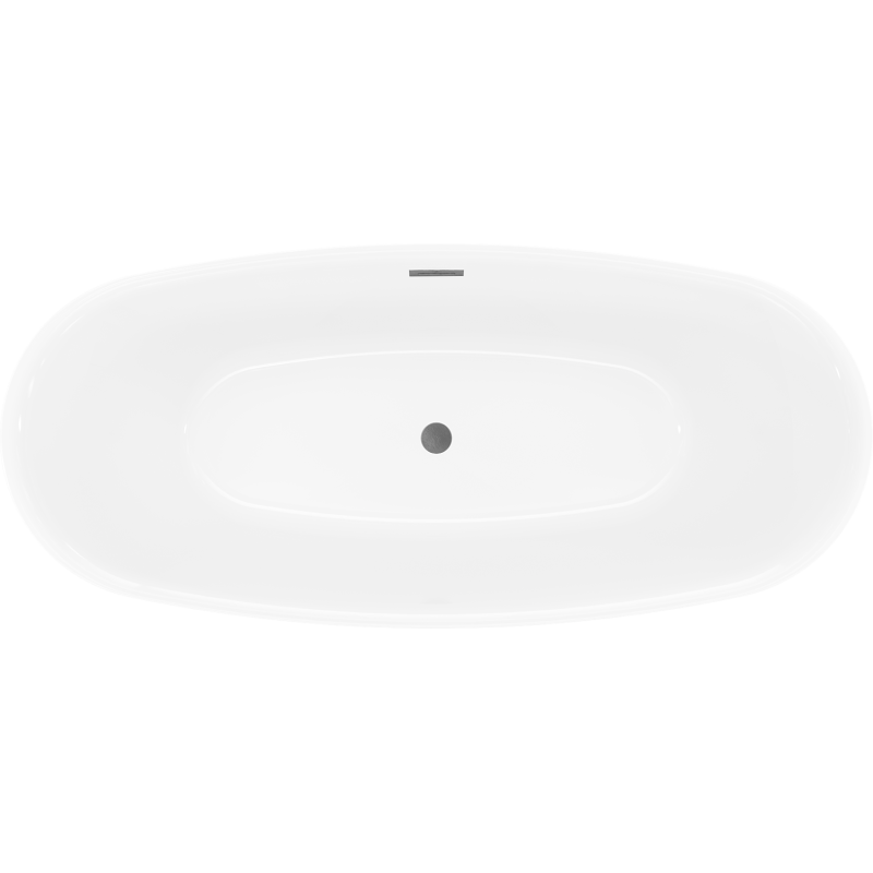 Mexen Luvo Slim μπανιέρα ελεύθερης τοποθέτησης 170 x 75 εκ., λευκή, υπερχείλιση