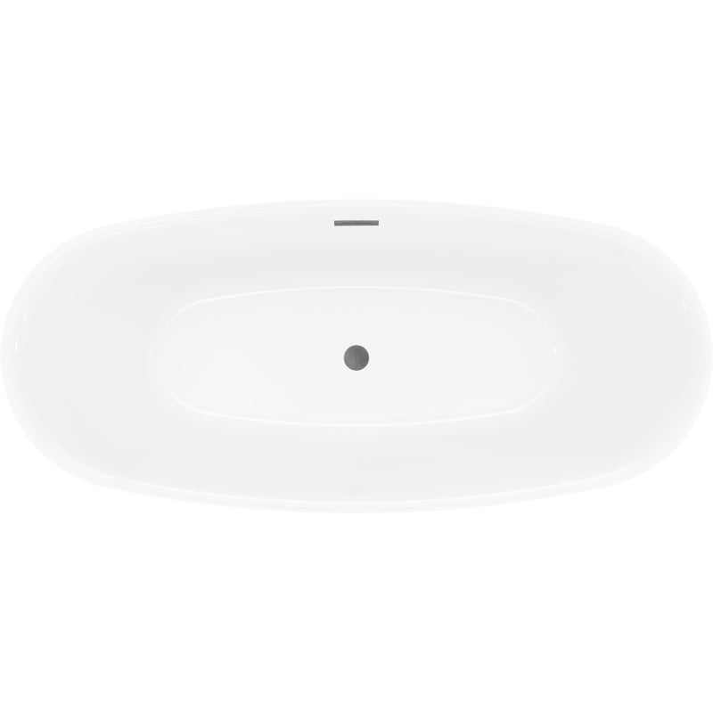 Mexen Luvo Slim wanna wolnostojąca 170 x 75 cm, biała, przelew gun gray szczotkowany - 52801707500-66