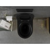 Mexen Lena inodoro Rimless con asiento de cierre suave slim, duroplast, negro mate/dorado diseño de líneas - 30224077