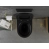 Mexen Lena rimless toilet bowl with slim soft-close seat, duroplast, matte black/gold line pattern - 30224077