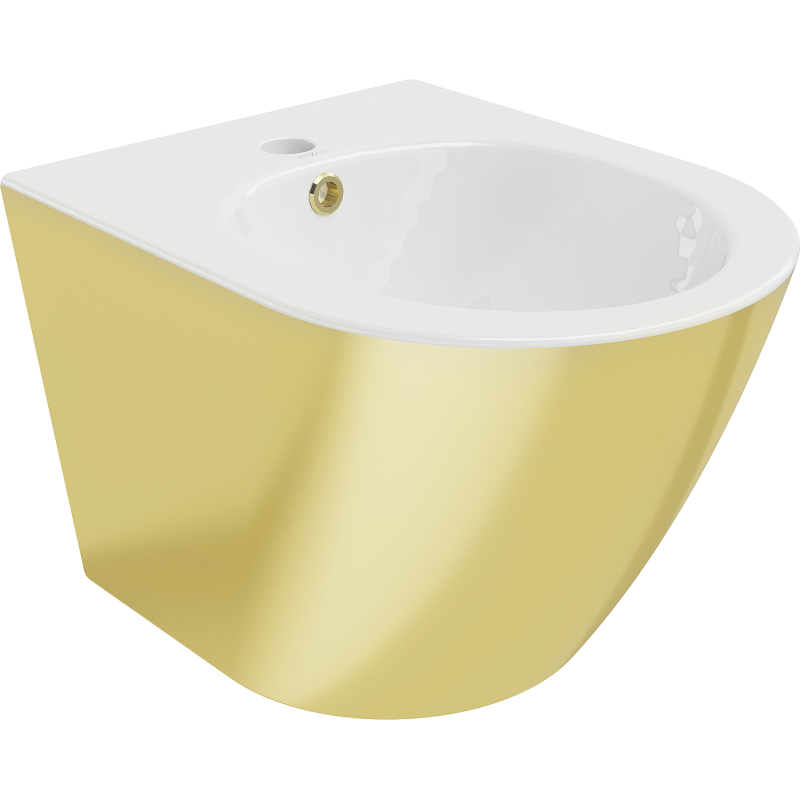 Mexen Lena bidet suspendu, blanc/doré - 35224806