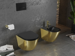 Mexen Lena zwevend bidet, zwart mat/goud - 35224876