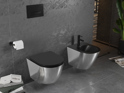Mexen Lena hängendes Bidet, schwarz matt/silber - 35224874