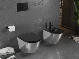 Mexen Lena wall-hung bidet, black matte/silver - 35224874
