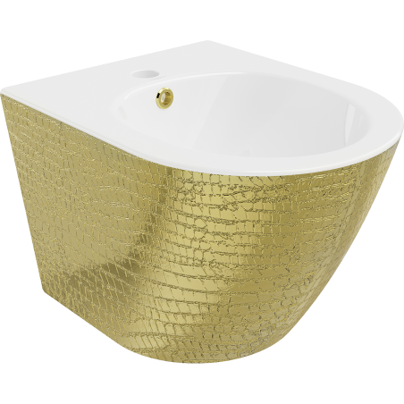 Bidet suspendu Mexen Lena, motif écaille blanc/or - 35224808