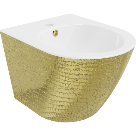 Mexen Lena bidet wiszący, biały/złoty wzór łuski - 35224808