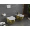 Mexen Lena bidet wiszący, biały/złoty wzór łuski - 35224808