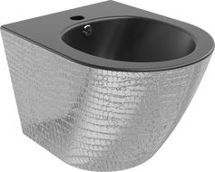Mexen Lena hangend bidet, zwarte mat/zilveren schubben patroon - 35224872