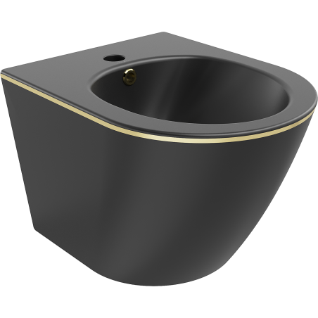 Mexen Lena hangend bidet, zwart mat/gouden lijn - 35224875