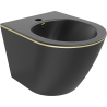 Mexen Lena bidet sospeso, nero opaco/linea dorata - 35224875