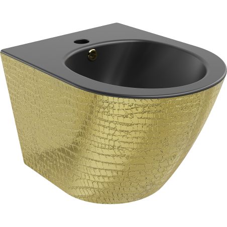 Mexen Lena hangend bidet, zwart mat/gouden schubben patroon - 35224878