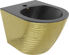 Mexen Lena bidet hangend, zwart mat/goud visgraat patroon - 35224878