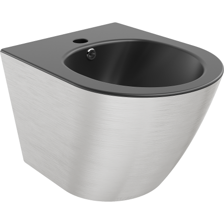 Mexen Lena Bidet hängend, schwarz matt/silbernes Linienmuster - 35224873