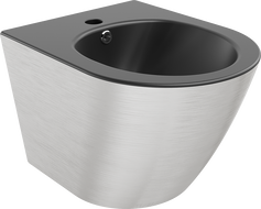 Mexen Lena bidet sospeso, nero opaco/motivo a linee argento - 35224873