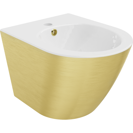 Mexen Lena wandhaangend Bidet, wäiss/goldene Linnmuster - 35224807