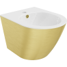 Mexen Lena bidé colgante, blanco/diseño dorado líneas - 35224807