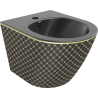 Mexen Lena bidet suspendu, motif noir mat/doré tartan - 35224879
