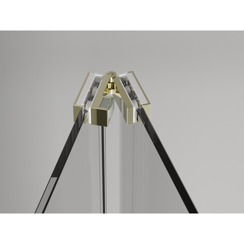 Mexen Exo-F cabina de ducha plegable 110 x 90 cm, transparente, dorada - 816-110-090-50-00