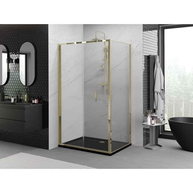 Mexen Exo-F cabina doccia pieghevole 110 x 90 cm, trasparente, oro - 816-110-090-50-00