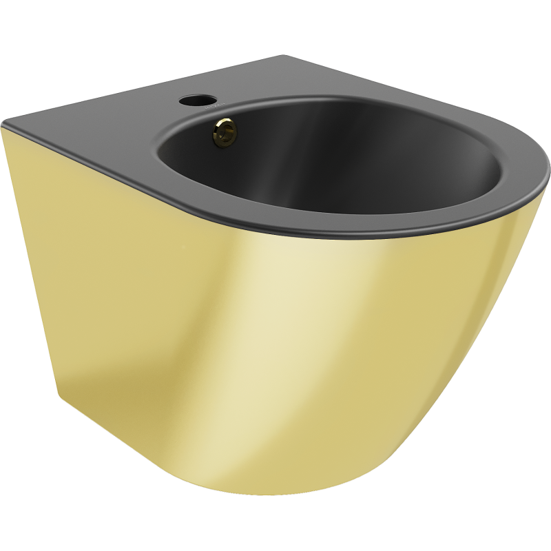 Mexen Lena hängande bidé, svart matt/guld - 35224876