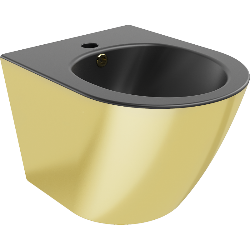 Mexen Lena hanging bidet, matte black/gold - 35224876
