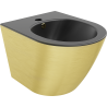 Mexen Lena hängendes Bidet, schwarz matt/goldenes Linienmuster - 35224877