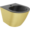 Mexen Lena Wandbidet, Schwarz Matt/Golden Linienmuster - 35224877