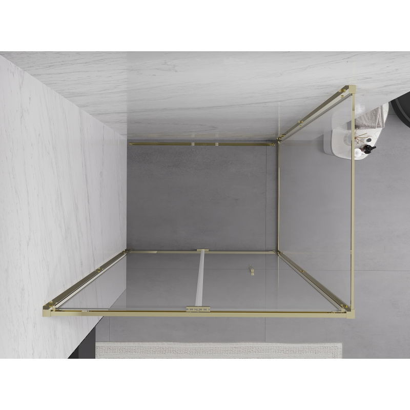 Mexen Exo fällbar duschkabin 110 x 95 cm, transparent, guld - 816-110-095-50-00