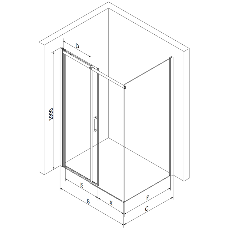 Mexen Omega kabina prysznicowa rozsuwana 120 x 80 cm, transparent, chrom - 825-120-080-01-00