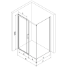 Mexen Omega schuifbare douchecabine 120 x 90 cm, transparant, chroom - 825-120-090-01-00