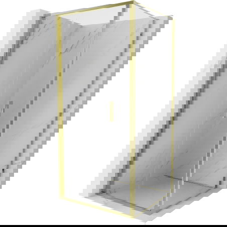 Mexen Exo taitettava suihkukoppi 120 x 120 cm, läpinäkyvä, kultainen - 816-120-120-50-00