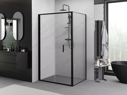 Mexen Exo-F opvouwbare douchecabine 95 x 110 cm, transparant, zwart - 816-095-110-70-00