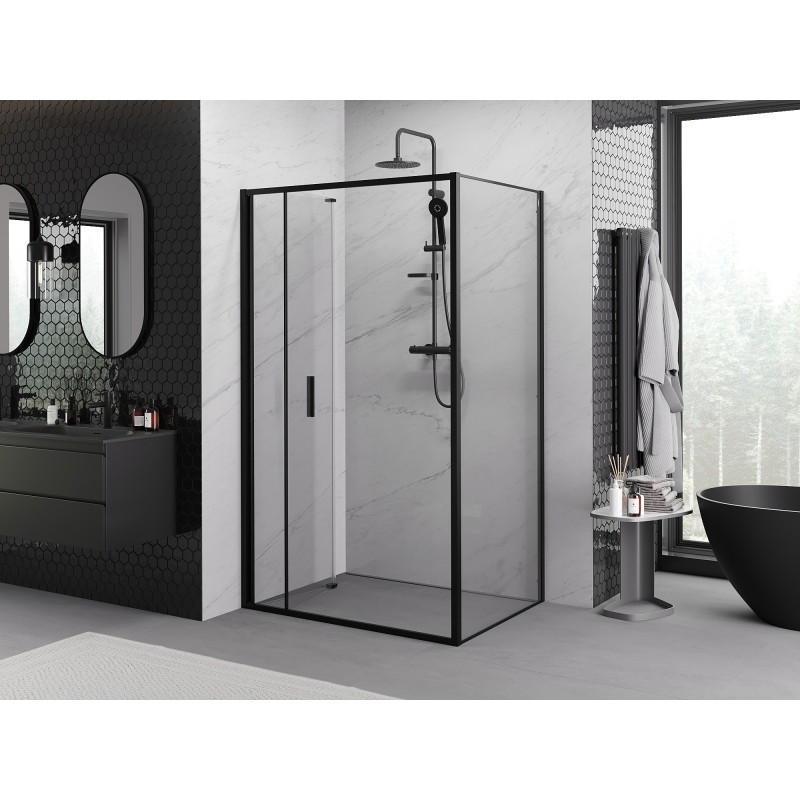 Mexen Exo-F fällbar duschkabin 120 x 80 cm, transparent, svart - 816-120-080-70-00
