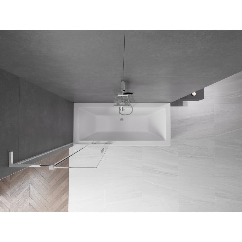 Mexen Velar L mampara de bañera de 2 hojas correderas 70 x 150 cm, transparente, cromo - 896-070-003-01-01