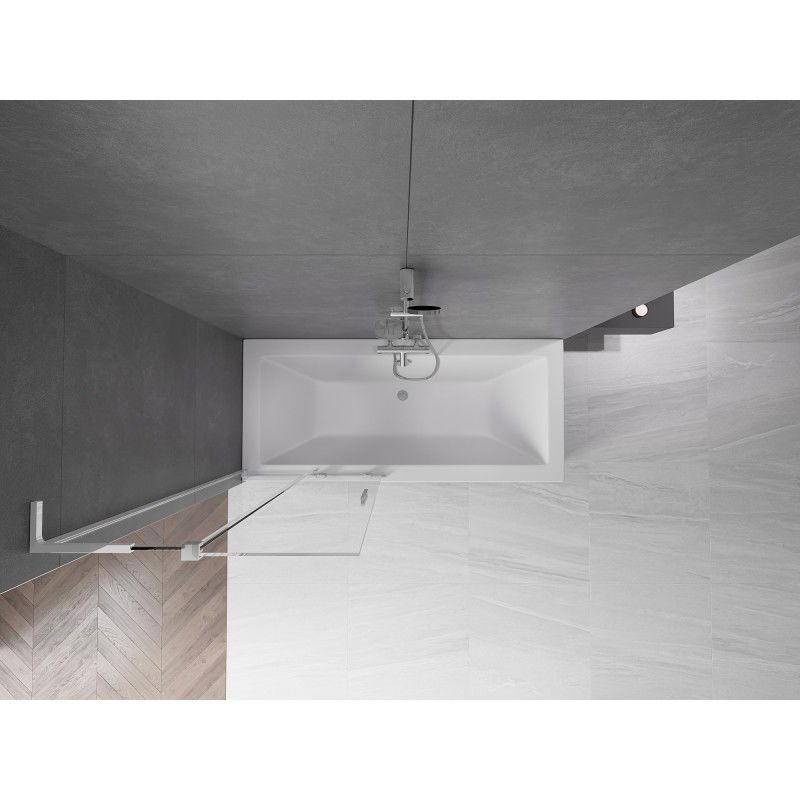 Mexen Velar L 2-delad duschvägg 80 x 150 cm, transparent, krom - 896-080-003-01-01