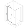 Mexen Omega Duschkabine Schiebetür 120 x 90 cm, transparent, schwarz - 825-120-090-70-00