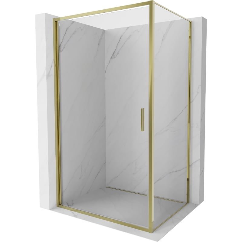Mexen Exo kabina prysznicowa uchylna 75 x 110 cm, transparent, złota - 817-075-110-50-00