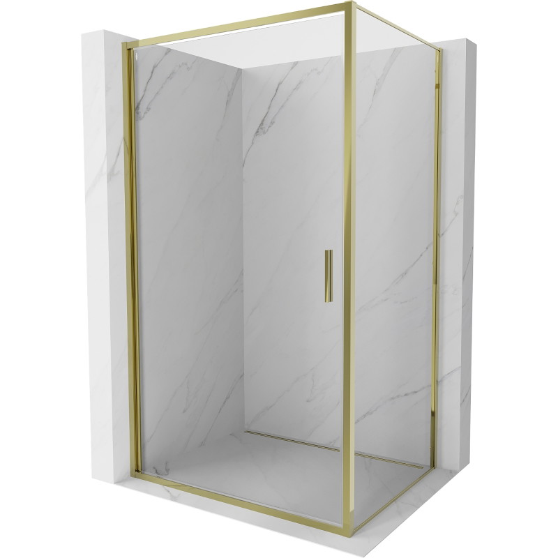 Mexen Exo-B cabine de douche pivotante 90 x 110 cm, transparent, dorée - 817-090-110-50-00